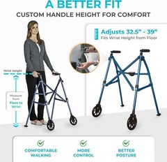Space Saver Walker, Lightweight Folding Rolling Mobility Aid for Seniors & Ad…