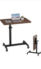 Adjustable Foldable Overbed/Overchair Table w/ Locking Casters 25-36.5in 85lb