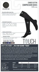 TOUCH Compression Socks for Women, 15-20 mmHg, Combed Cotton, 1 Pair, Black