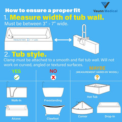 Medical Bathtub Handle Grab Bar and Safety Rails for Seniors, Height Adjustable
