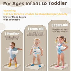 Baby Shower Stand with Support,2-In-1 Sitting & Standing Baby Bath Stand