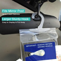 2-Pack Clear Protective Cover for Disabled Parking Placard Hanging Sleeve Holder