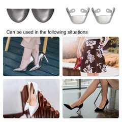 1pair Shoes Pointed Protector 1.54″x2.36″ Metal Women Toe Tip Cover Black