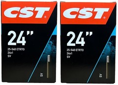 2 Pack of 24 x 1 Inner Tube 25-540 Straight Schrader Valve SV Wheelchair 24×1