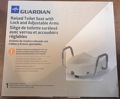 Midline Guardian Raised Toilet Seat W/Lock & Padded Arms 400 Ib Capacity NIB