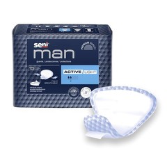 Seni Man Active Guards, Male Incontinence Bladder Control Pads, 7-1/2″ x 9-3/10″