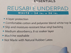 Cardinal Health Reusable Underpad White 34 inch x 36 inch