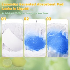 100 PCS Lemon Scented Absorbent Commode Pad Bedside Bucket Liner, Potty Gel Pad