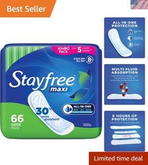 66 Count Maxi Wingless Menstrual Pads – Natural & Fragrance-Free Comfort