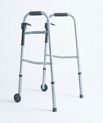Ultimate Home Care 2-Wheel Adjustable Height Walking Frame Silver/Gray