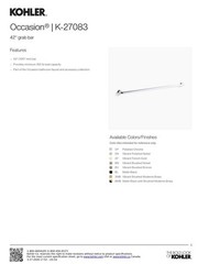 Kohler Occasion® 42″ Luxury grab bar K-27083-TT In Titanium Finish