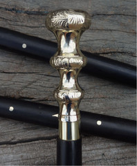 Brass Derby Handle Walking Cane Wooden Walking Stick Mobility Aid Gift Black