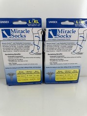 Miracle Socks Anti-Fatigue Compression Socks Unisex L/XL Black – 2 pack