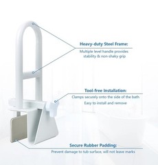 Vaunn Bath Bar Bathtub Rail Grab White Bathroom Handle Tub Adjustable