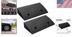 Multi-Purpose Curb Ramp Set – 2PCS Heavy Duty Plastic for Vehicles & Wheelchairs