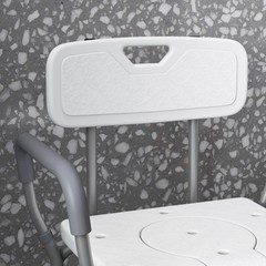 3-in-1 Shower Chair with Handles and Footpads for Elderly, White
