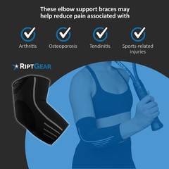 RiptGear Elbow Compression Sleeve – Brace for X-Large, Black (1 Pack)