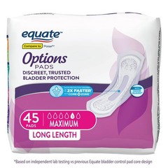 Options Women’S Bladder Control Pads, Maximum Absorbency, Long Length