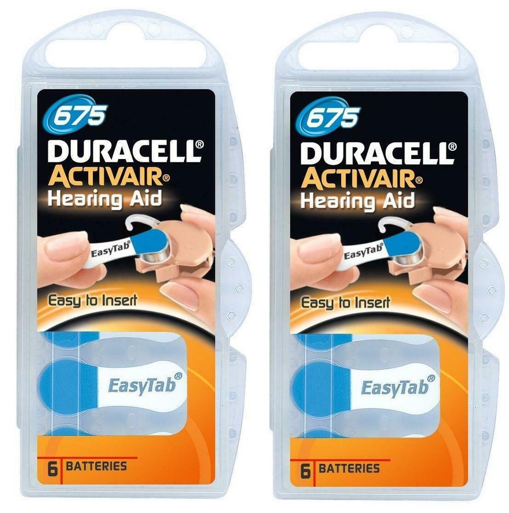 Duracell Size 675 Hearing aid batteries 12 to 60 Batteries