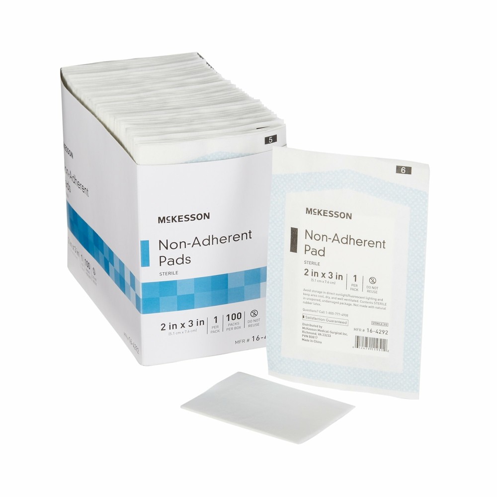 McKesson Sterile Non-Adherent Dressing Rectangle 2 x 3″ 16-4292 100 per Box