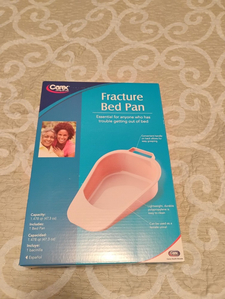 Carex P705 00 Fracture Bed Pan Lightweight Durable Polyethylene Easy Clean 1 ct