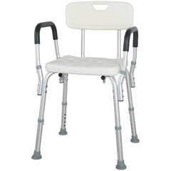 Adjustable Non Slip Shower Chair Arm Back Support Elderly Bath Safety Seat