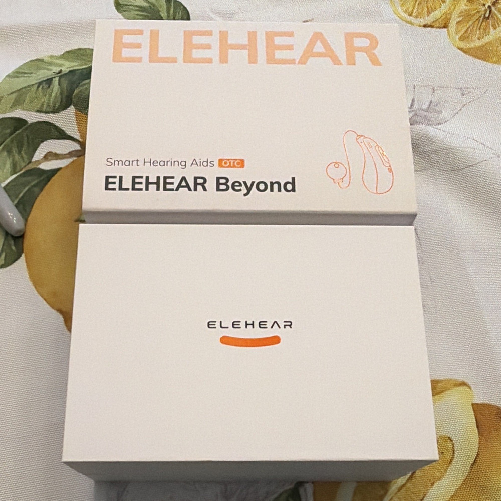 ELEHEAR Beyond BTE Rechargeable OTC Hearing Aids Pair Black w/ Charging Case