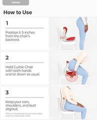 Portable Ergonomic Back Support for Office and Home – Red, 16.5 x 12.7 in