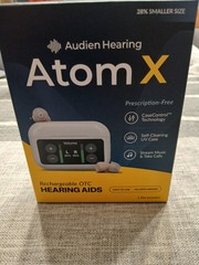 Audien Hearing Atom X Rechargeable OTC Touchscreen Bluetooth Hearing Aids New!