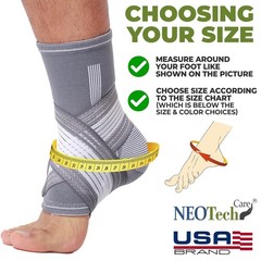 Adjustable Ankle Support Brace Gray, Size L, 1 Unit