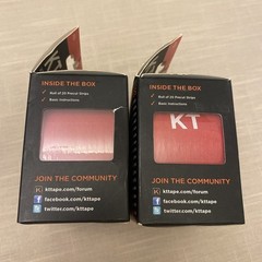 KT Tape Strips Red Original Cotton Breathable Fabric 20 Strips 2 Boxes