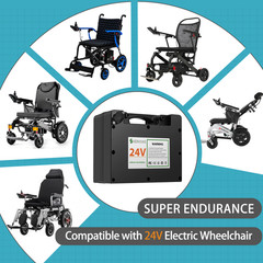 24V 12Ah Li thium power Battery for Electric Wheelchair 30A BMS, Lighter