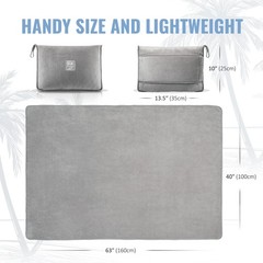 BOACAY Soft & Warm Travel Blanket for Airplane & Car – Long Single, Gray