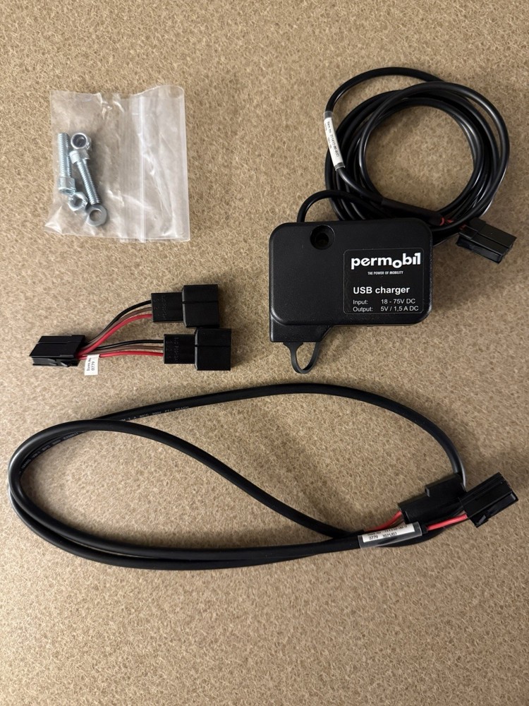Permobil USB Charging Module (5V/~ 1.5A Output) Cables & Hardware Part # 325021