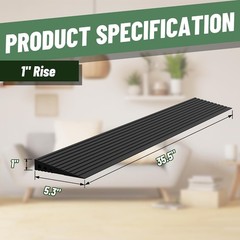 1″ Rise Threshold Ramps for Doorways, 2000 Lbs Load Capacity, 35.5″ Wide Natu…