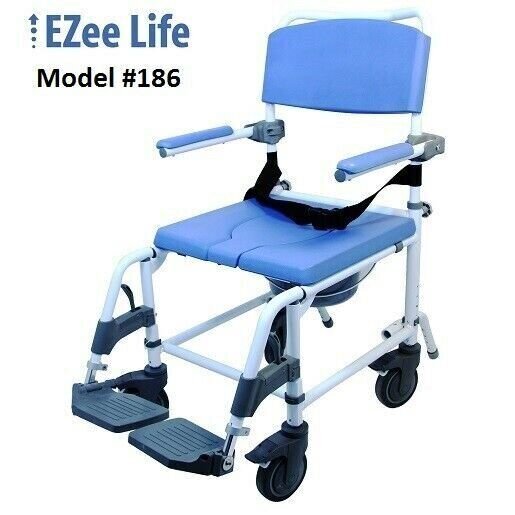 Healthline Products EZee Life Aluminum Shower Commode Chair 22″ seat 186