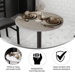 Flash Furniture 30 Round Table Reversible Laminate Top White/Gray Pack 1