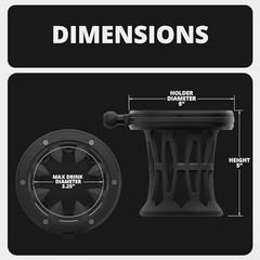 Motorcycle Perch/Brake/Clutch Reservoir Drink Holder – Fits Bottles and Black