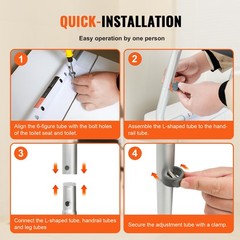 VEVOR Toilet Safety Rails Adjustable Toilet Seat Handles Grab Bars for Elderly