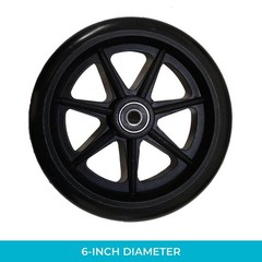Walker 6 in. Replacement Wheels Smooth Rolling High Quality Rubber, Set of 2