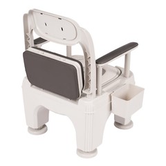 Mobile Toilet Chair 37-52cmAdjustable For Adult Senior Bath Seat Bedside Commode