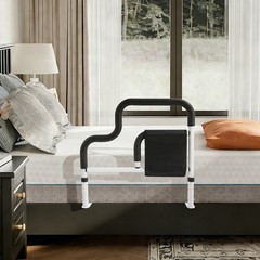 Bedside Armrest Adjustable Height Heavy Duty Steel Bed Rail For Elderly Safety