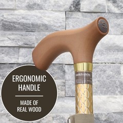 Engraved Pearl Gold Adjustable Foldable Walking Cane Lightweight Stylish Support