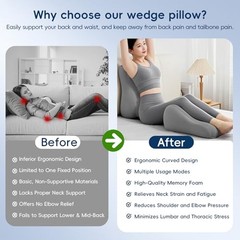 Natural Latex Wedge Pillow for Couples & Maternity – Ergonomic Support Cushion