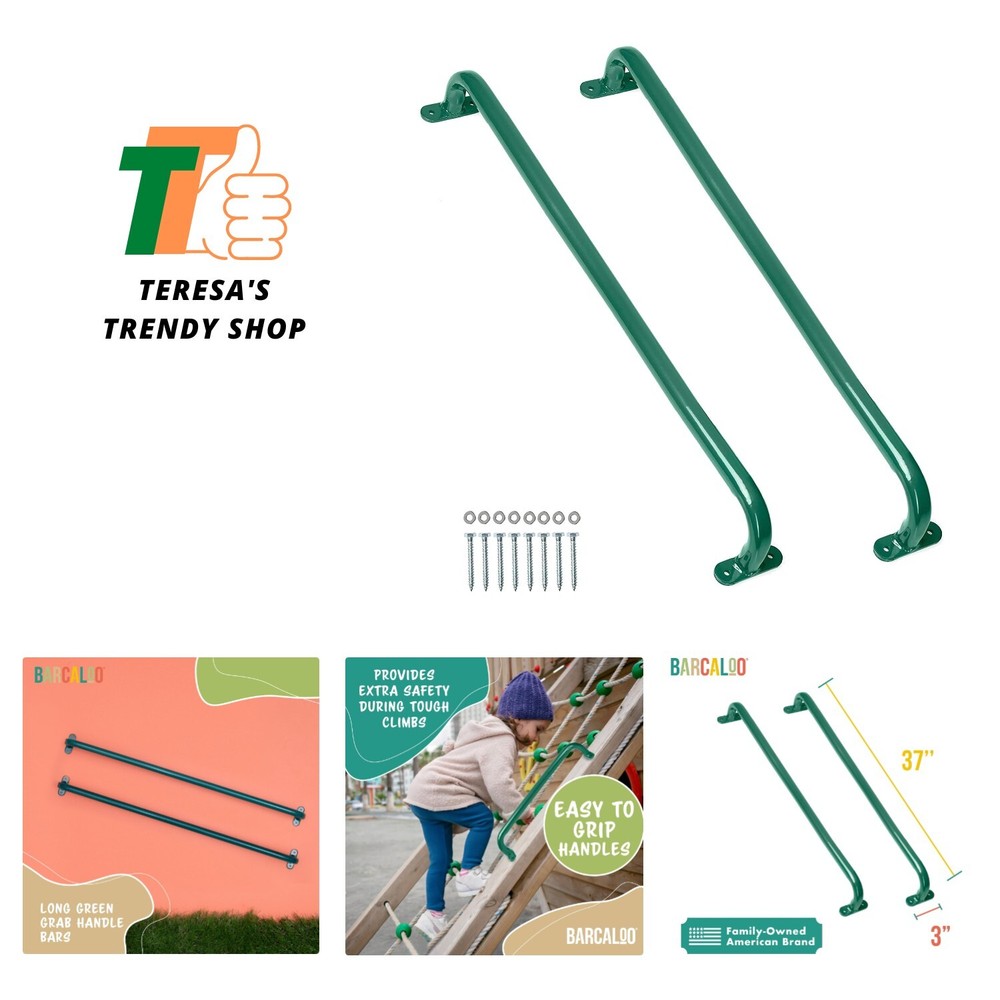 37 Inch Playground Accessories Metal Safety Handles – Long Green Grab Handle …