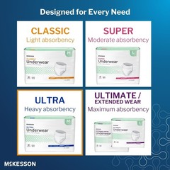 McKesson Ultra Underwear, Incontinence, Heavy Absorbency, XL, 56 Ct