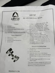 NEW ARYSE AY-43 OA Left Lateral Unloader Knee Brace Right Medial + Tools P73