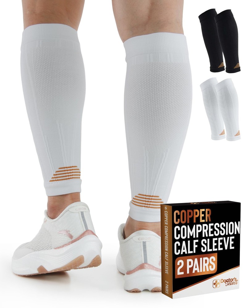 Doctor’s Select 2 Pairs Copper Calf Large-X-Large, Black/White – 2