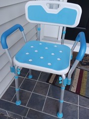 HEALTH LINE Seniors Shower Chair w/Removable Arms & Back Bathtub Bath Seat Bench