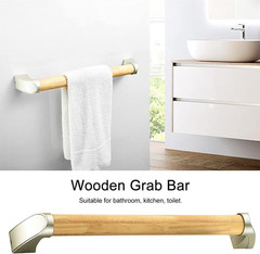 Wood Grab Bar Wall Mounted Safety Rails Support Handle Durable Toilet Grab bar